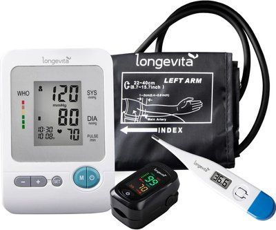 Набор LONGEVITA All Control (тонометр+термометр+пульсоксиметр) 1951551194 фото