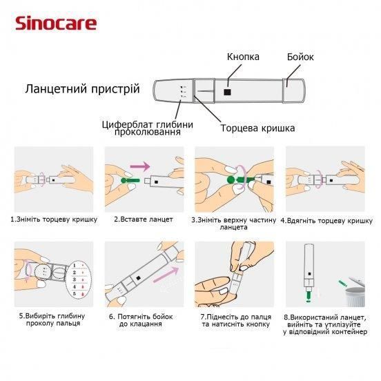 Глюкометр SINOCARE Safe AQ Smart + 25 тест-полосок 1962584487 фото