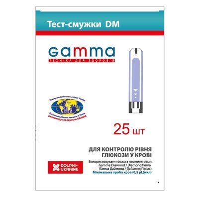 Тест-полоски Gamma DM, 25 шт. 1963679129 фото