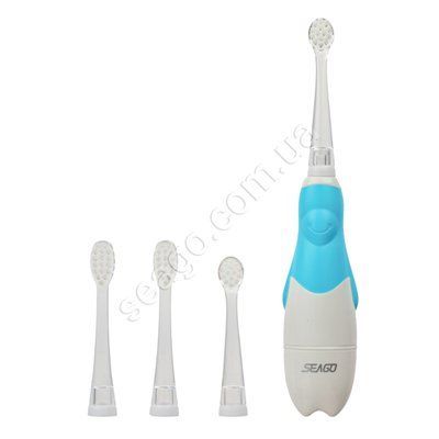 Детская звуковая зубная щетка Seago SG513 с 4-мя насадками, Blue 1944509930 фото