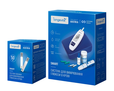 Глюкометр Longevita Smart + 50 тест-полосок 1949623028 фото