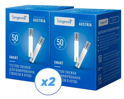Тест полоски Longevita Smart 100 шт 1949648941 фото